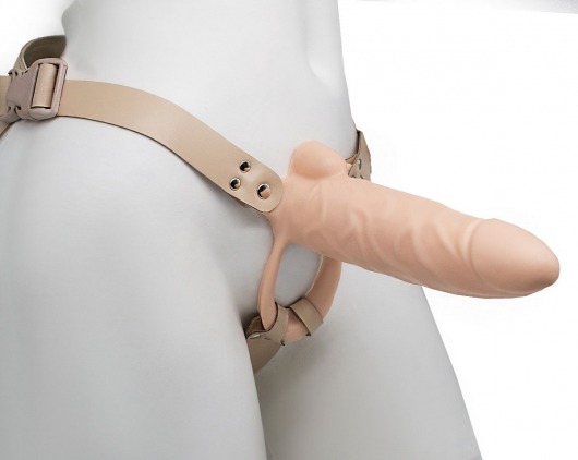 Телесный фаллопротез MEN STYLE с анальным стимулятором - 17,5 см. - LOVETOY (А-Полимер) - купить с доставкой во Владикавказе