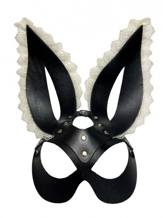 Маска зайки с бежевым кружевом на ушках - БДСМ Арсенал - купить с доставкой во Владикавказе