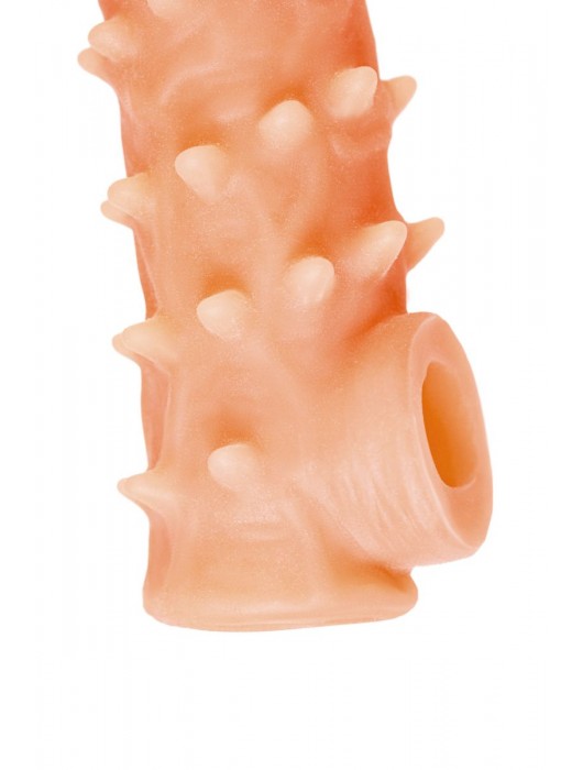 Телесная закрытая насадка с пупырышками Cock Sleeve Size S - 13,8 см. - KOKOS - во Владикавказе купить с доставкой