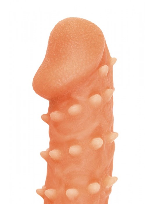 Телесная закрытая насадка с пупырышками Cock Sleeve Size S - 13,8 см. - KOKOS - во Владикавказе купить с доставкой