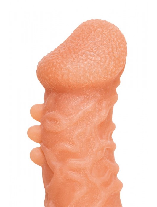 Телесная закрытая насадка с шершавой головкой Cock Sleeve Size S - 13,8 см. - KOKOS - во Владикавказе купить с доставкой