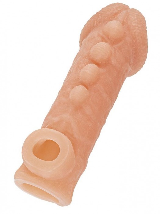 Телесная закрытая насадка с шишечками Cock Sleeve Size L - 17,6 см. - KOKOS - во Владикавказе купить с доставкой