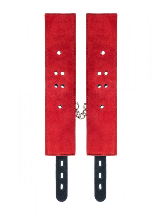 Красно-черные оковы на ноги из кожи - ToyFa - купить с доставкой во Владикавказе