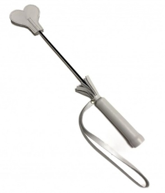 Белый кожаный мини-стек - 36 см. - БДСМ Арсенал - купить с доставкой во Владикавказе