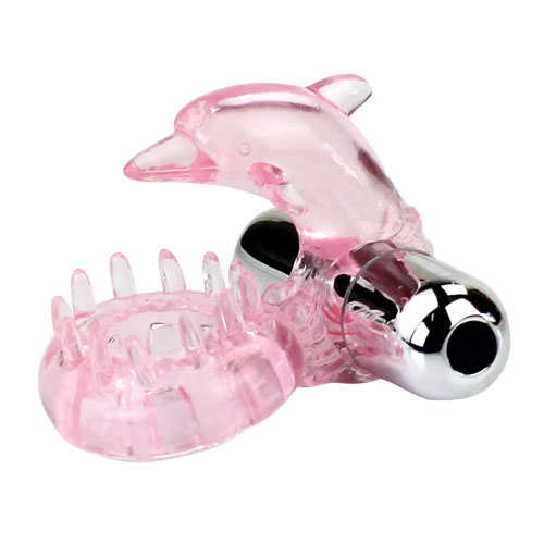 Розовое виброкольцо-дельфин с шипами - Baile - во Владикавказе купить с доставкой