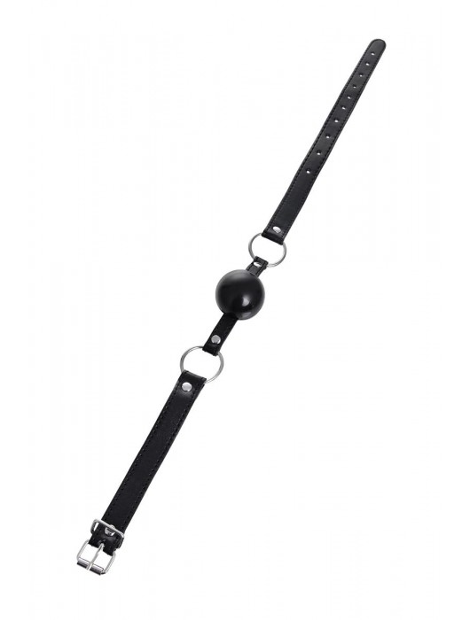 Черный кляп-шар на кожаных ремешках Anonymo - ToyFa - купить с доставкой во Владикавказе