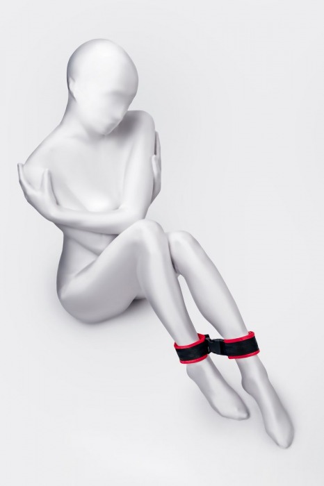 Красно-черные велюровые оковы Anonymo - ToyFa - купить с доставкой во Владикавказе