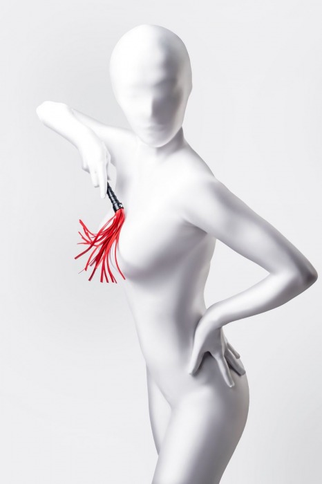 Красно-черный флоггер Anonymo - 28 см. - ToyFa - купить с доставкой во Владикавказе