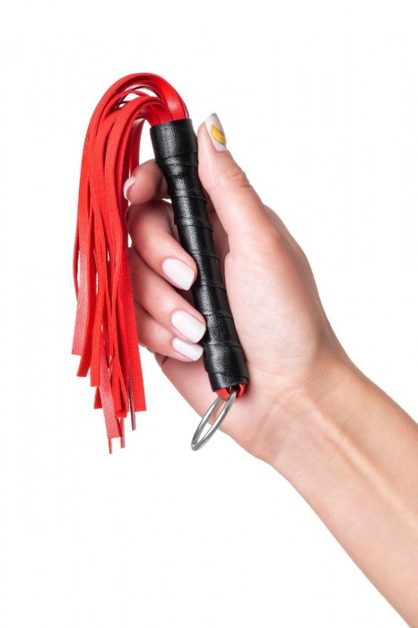 Красно-черный флоггер Anonymo - 28 см. - ToyFa - купить с доставкой во Владикавказе