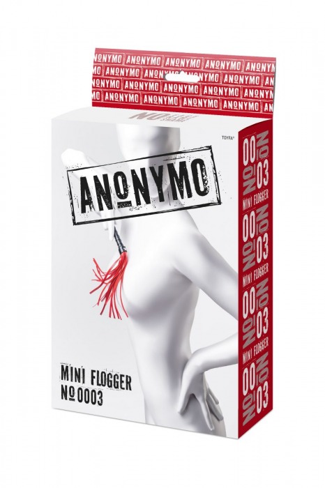 Красно-черный флоггер Anonymo - 28 см. - ToyFa - купить с доставкой во Владикавказе