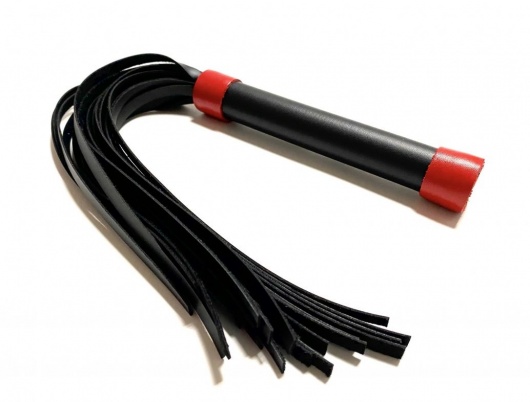 Черно-красная плеть из эко-кожи - 42 см. - БДСМ Арсенал - купить с доставкой во Владикавказе