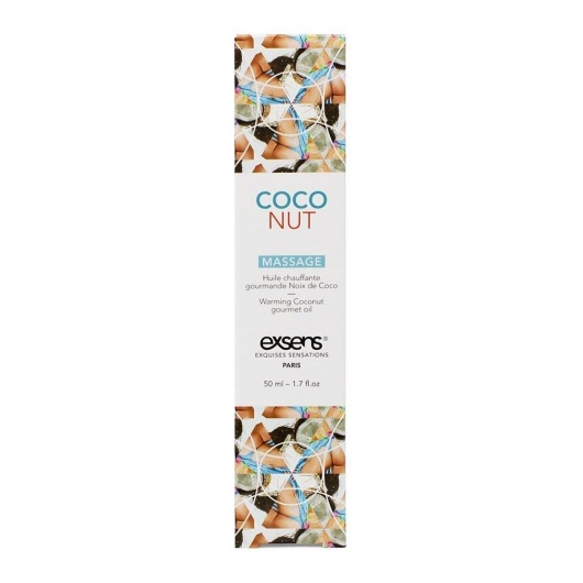 Разогревающее массажное масло с ароматом кокоса Gourmet Coconut - 50 мл. - Exsens - купить с доставкой во Владикавказе