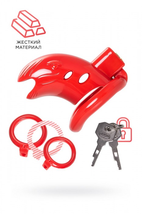 Красный мужской пояс верности из пластика - ToyFa - купить с доставкой во Владикавказе