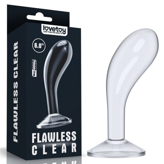 Прозрачный стимулятор простаты Flawless Clear Prostate Plug - 15 см. - Lovetoy - во Владикавказе купить с доставкой