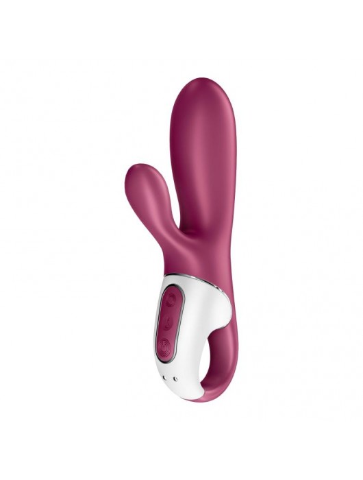 Малиновый вибратор-кролик Hot Bunny с функцией нагрева - 17,5 см. - Satisfyer