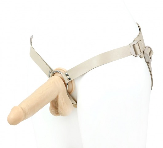 Поясной фаллоимитатор с мошонкой телесного цвета - 18 см. - LOVETOY (А-Полимер) - купить с доставкой во Владикавказе