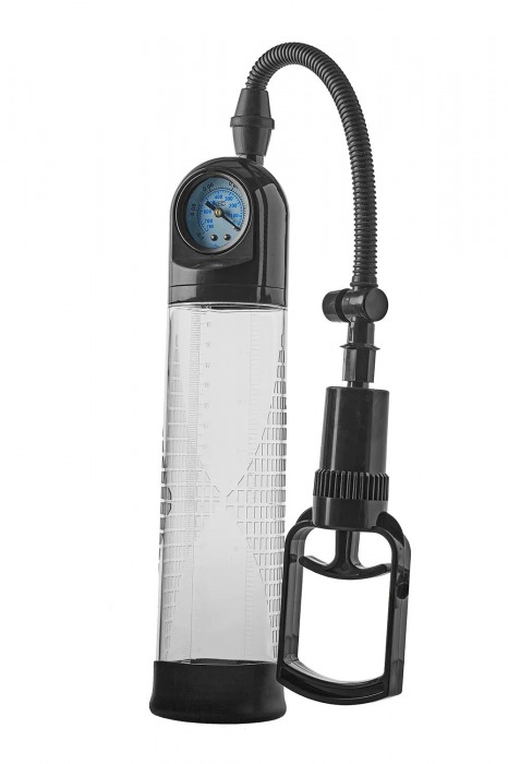 Прозрачная вакуумная помпа с манометром Deluxe Penis Pump - Dream Toys - во Владикавказе купить с доставкой