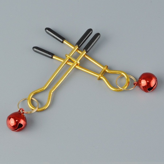 Золотистые зажимы с колокольчиками Gold - Sitabella - купить с доставкой во Владикавказе