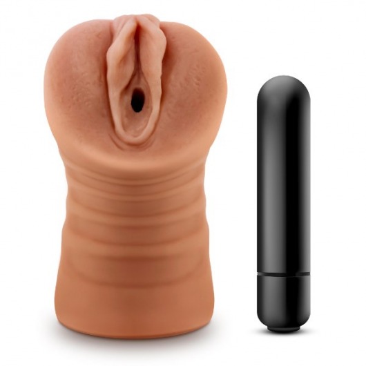 Мастурбатор-вагина цвета карамели Julieta с вибрацией - Blush Novelties - во Владикавказе купить с доставкой