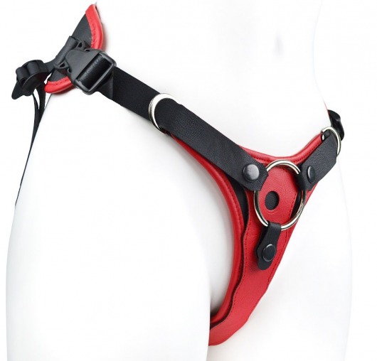 Красно-черный женский пояс с 2 способами крепления насадок - LOVETOY (А-Полимер) - купить с доставкой во Владикавказе