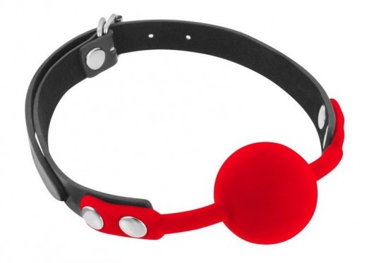 Красный кляп-шарик на черных ремешках - Fetish Tentation - купить с доставкой во Владикавказе