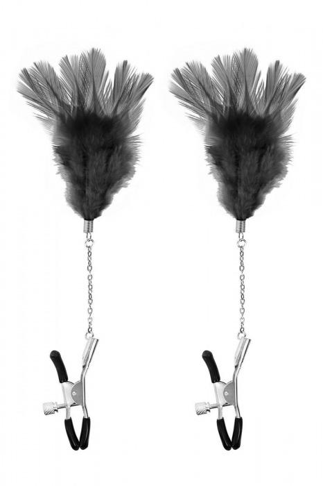 Зажимы для сосков с черными перьями Sweet Caress Feather Nipple Clumps - Sweet Caress - купить с доставкой во Владикавказе