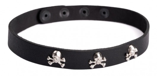 Кожаный чокер  Веселый Роджер - Sitabella - купить с доставкой во Владикавказе