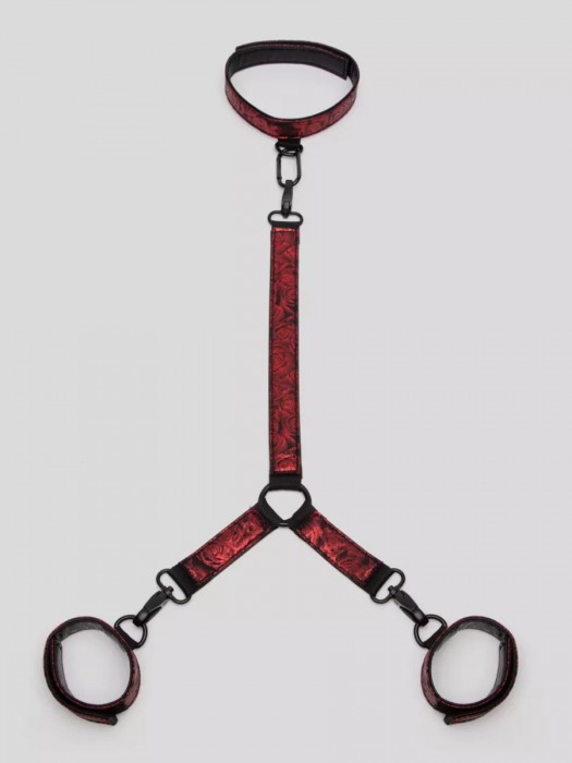 Ошейник с наручниками Reversible Faux Leather Collar and Wrist - Fifty Shades of Grey - купить с доставкой во Владикавказе