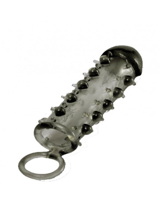 Дымчатая стимулирующая насадка с закрытой головкой SAMURAI PENIS SLEEVE BLACK - 14,5 см. - NMC - во Владикавказе купить с доставкой