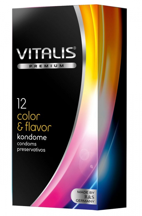 Цветные ароматизированные презервативы VITALIS PREMIUM color   flavor - 12 шт. - Vitalis - купить с доставкой во Владикавказе