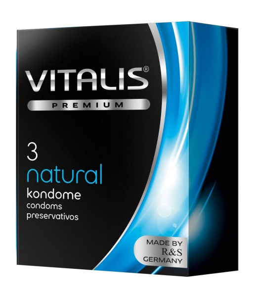 Классические презервативы VITALIS PREMIUM natural - 3 шт. - Vitalis - купить с доставкой во Владикавказе
