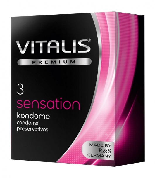 Презервативы с пупырышками и кольцами VITALIS PREMIUM sensation - 3 шт. - Vitalis - купить с доставкой во Владикавказе