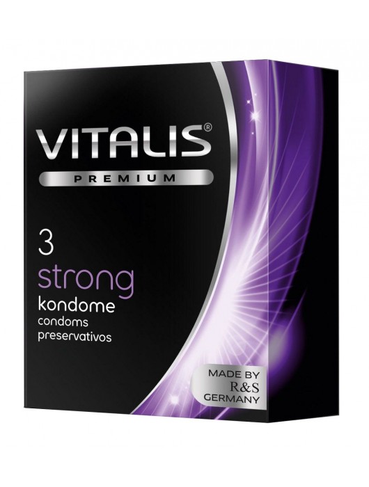 Презервативы с утолщенной стенкой VITALIS PREMIUM strong - 3 шт. - Vitalis - купить с доставкой во Владикавказе