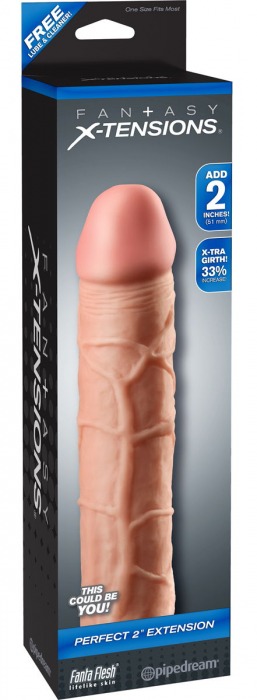Телесная насадка Fantasy X-tensions Perfect 2  Extension - 20,3 см. - Pipedream - во Владикавказе купить с доставкой
