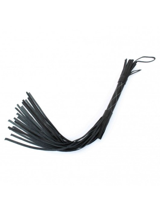 Аккуратная чёрная плетка  из натуральной кожи - БДСМ Арсенал - купить с доставкой во Владикавказе