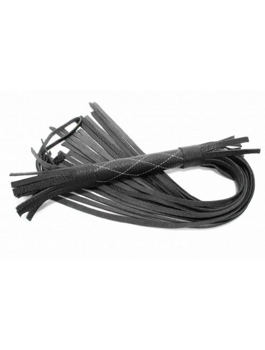 Аккуратная чёрная плетка  из натуральной кожи - БДСМ Арсенал - купить с доставкой во Владикавказе