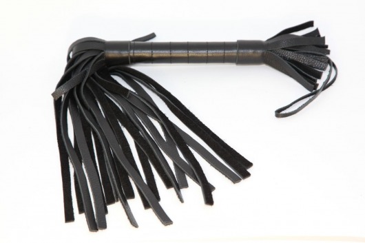 Короткая чёрная плетка из натуральной кожи - БДСМ Арсенал - купить с доставкой во Владикавказе