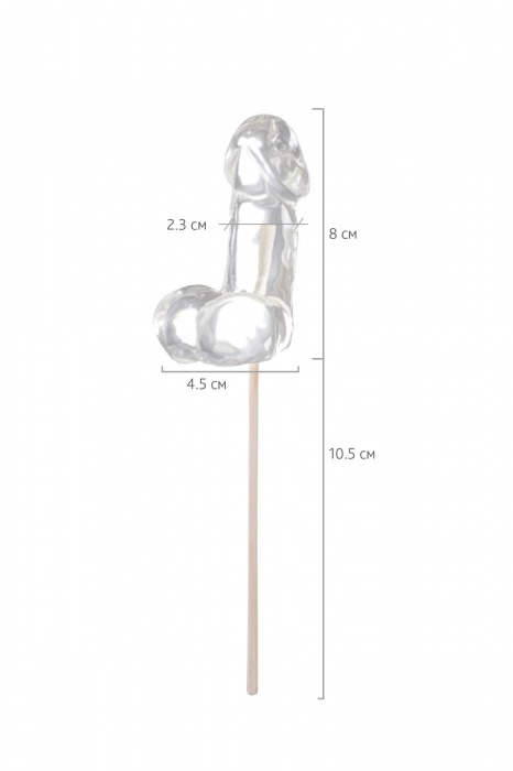 Прозрачный леденец в форме фаллоса со вкусом пина колады - Sosuчki - купить с доставкой во Владикавказе