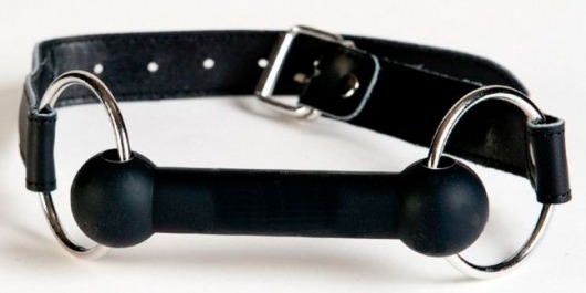 Чёрный кляп-трензель на кожаных ремешках - ToyFa - купить с доставкой во Владикавказе