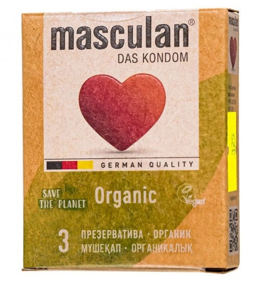 Экологически чистые презервативы Masculan Organic - 3 шт. - Masculan - купить с доставкой во Владикавказе