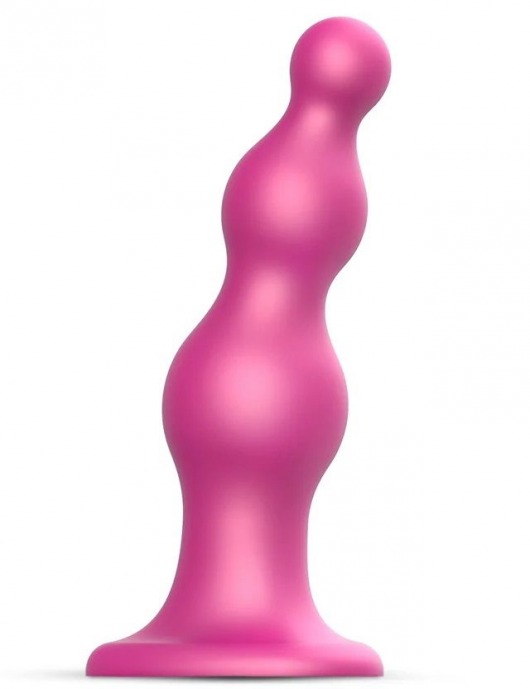 Розовая насадка Strap-On-Me Dildo Plug Beads size L - Strap-on-me - купить с доставкой во Владикавказе