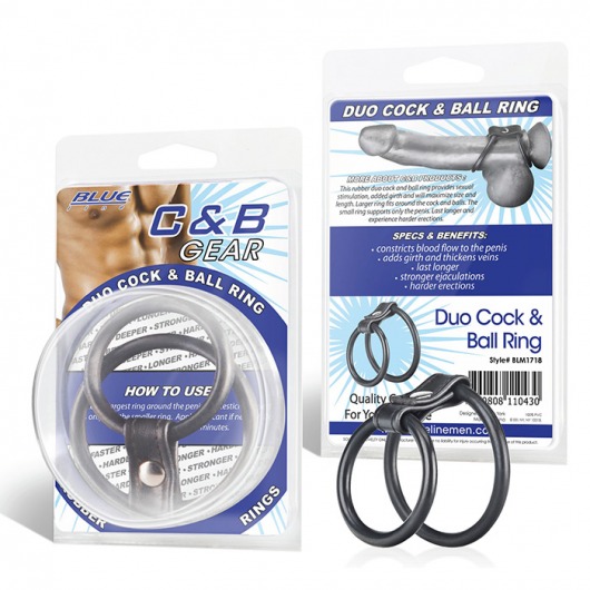 Двойное эрекционное кольцо на пенис и мошонку - BlueLine - во Владикавказе купить с доставкой