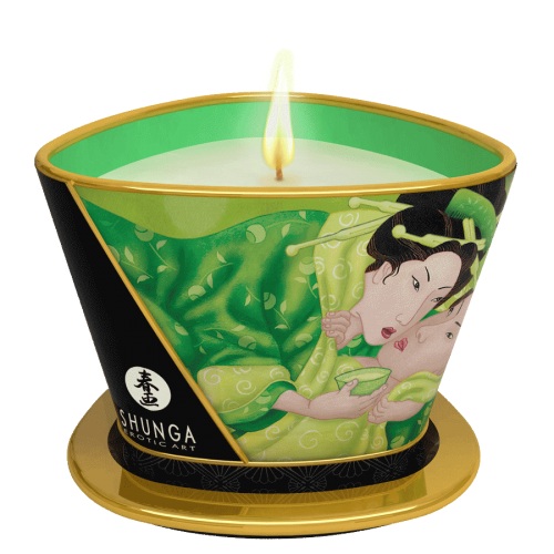 Массажная свеча Exotic Green Tea с ароматом зелёного чая - 170 мл. - Shunga - купить с доставкой во Владикавказе