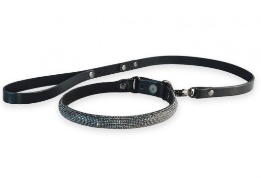 Эффектный сверкающий ошейник с поводком  Гламур - Sitabella - купить с доставкой во Владикавказе