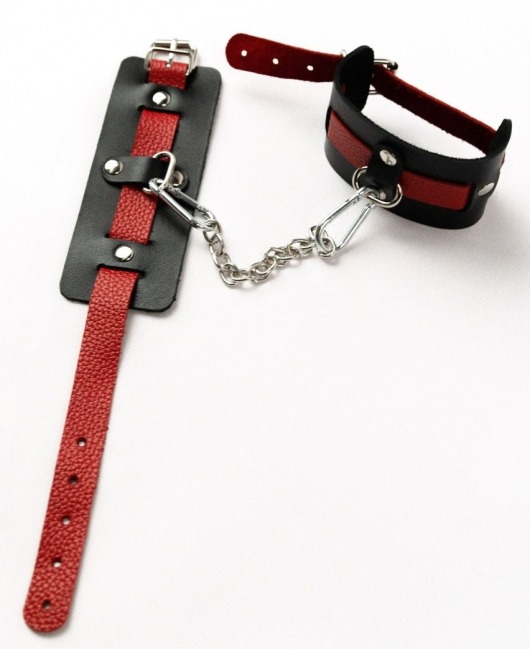 Черные оковы с красным декором и заклепками - Crazy Handmade - купить с доставкой во Владикавказе
