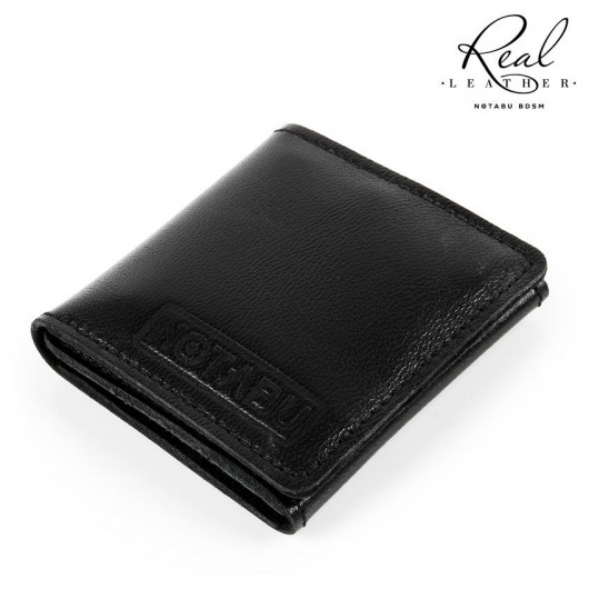 Черный кожаный кондомхолдер Notabu - Notabu - купить с доставкой во Владикавказе