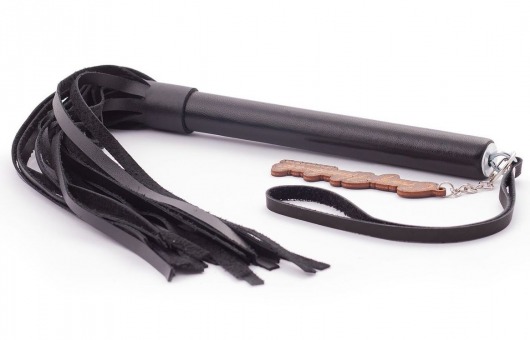 Черная кожаная плеть  Индиго  - 50 см. - Crazy Handmade - купить с доставкой во Владикавказе