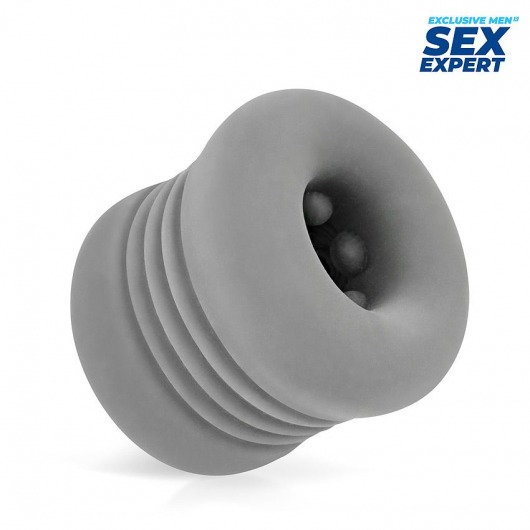 Серый эластичный мини-мастурбатор - Sex Expert - во Владикавказе купить с доставкой