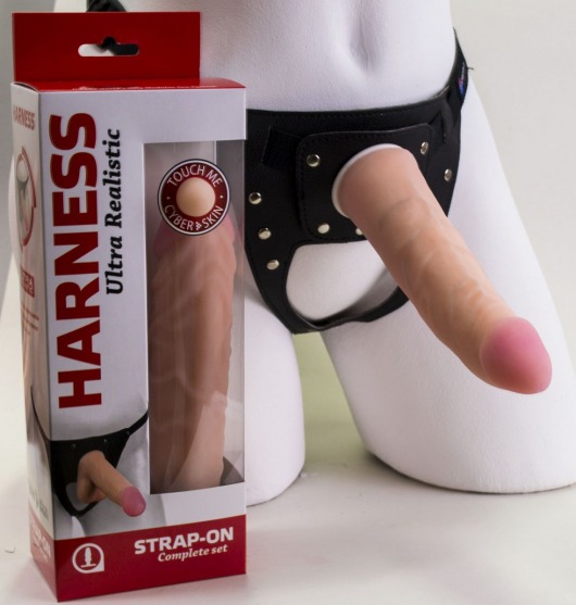 Страпон Харнесс из двух предметов: трусики с плугом и насадка-фаллос - 18 см. - LOVETOY (А-Полимер) - купить с доставкой во Владикавказе