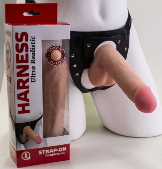 Страпон в подарочной упаковке: трусики с плугом и фаллоимитатор-насадка - 16 см. - LOVETOY (А-Полимер) - купить с доставкой во Владикавказе